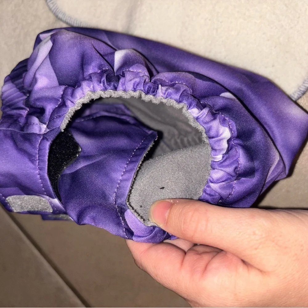 RAGABabe Purple Rose Reusable Diaper Cover with 2 Cotton & Bamboo Inserts